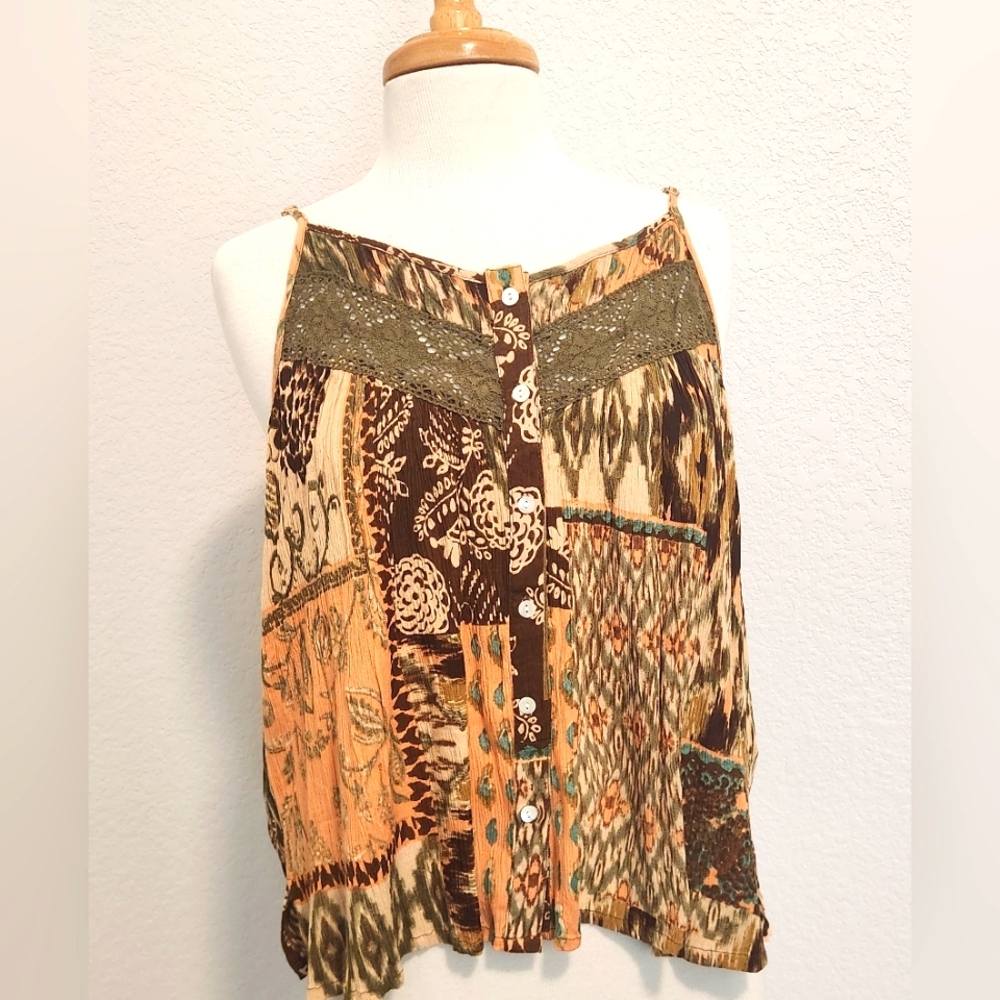 Bohemian Patchwork Tank Top - Multicolor